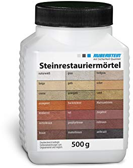 Ruberstein® Steinrestauriermörtel/Reparaturmörtel/Mörtel für Sandstein 0,5 kg (anthrazit)