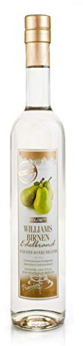 DOLOMITI Williams Edelbrand 40% vol. – Fruchtiger Obstbrand aus vollreifen Williams-Christ-Birnen – Premium Spirituose 1 x 0,5 Liter – Birnenschnaps – Lange Reifung im Tongefäß