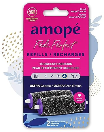 Amope Pedi Perfect Electronic Foot File Wet Dry Regular Coarse Refills, 2 Count
