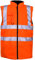 MyShoeStore Hi Viz Vis Bodywarmer Fleece Lined Reversible High Visibility Reflective Waterproof Workwear Security Safety Wear Warm Gilet Waistcoat Body Warmer Padded Vest (Orange,XL)
