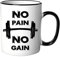 Tazza con scritta No Pain No Gain (scritta in lingua inglese)
