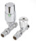 Milano Chrome Straight Heated Towel Rail Thermostatic Radiator Valves