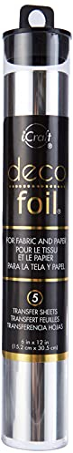 Deco Foil Transfer Sheets 6X12 5/Pkg-Silver