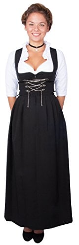 Stockerpoint Damen Amber Maxi Maxi Dirndl ohne Schürze, schwarz, 46