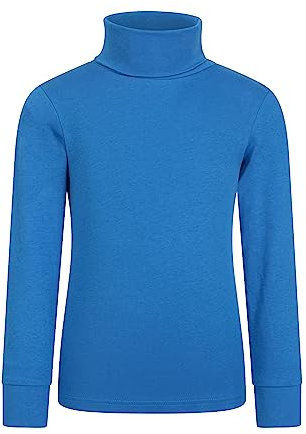 Mountain Warehouse Meribel Kids Cotton Roll Neck Top - 100% Cotton Thermal Baselayer, Lightweight, Breathable, Extremely Soft - Perfect for Children This Winter Cobalt Kids Size 2-3 Years