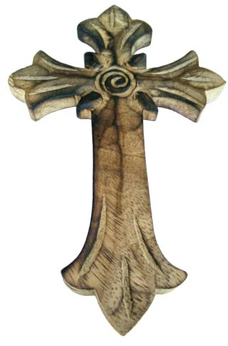 IconsGr Handgefertigtes heilig-orthodoxes religiöses Holz geschnitztes Wandkreuz Christus Kruzifix Athos S