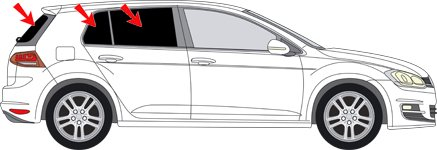 Solarplexius Auto-Sonnenschutz Scheibentönung für VW Golf VII 5-Türer Bj. 12-19 Keine Folie Komplettsatz
