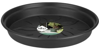 elho Green Basics Untersetzer 29 - Untersetzer für Züchten und Ernten - Ø 29.3 x H 4.2 cm - Schwarz/Living Schwarz