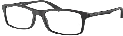 Ray-Ban Unisex RX7017 Rectangular Prescription Eyewear Frames, Black On Green/Demo Lens, 54 mm
