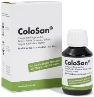 SaluVet ColoSan | 250 ml | Arzneimittel für Pferde, Rinder, Schweine, Schafe, Ziegen, Kaninchen und Hunde | Bei fütterungsbedingten Blähungen und Magen-Darm-Störungen