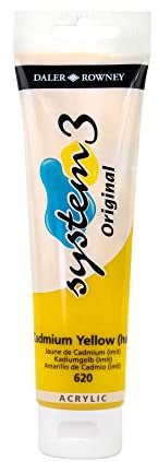 Daler-Rowney System3 Acrylic Paint, Plastic Tube, 5.07oz - 150 ml, Cadmium Yellow Hue