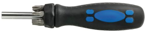 SW Stahl Bit-Schraubendreher - 1/4 mit Magazin & Magnet - 7-teilig 04104SB | Handlicher Bithalter mit Kraftgriff, inklusive 6 Bits: Schlitz (5, 7mm), PH1, PH2, PZ1 und PZ2 - magnetisch & abnehmbar