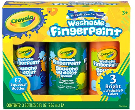 CRAYOLA Washable Finger Paint 8oz 3/Pkg-Secondary
