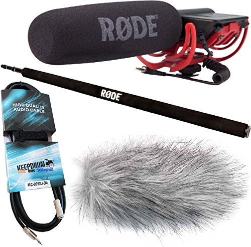 Rode Videomic Rycote keepdrum Bundle + Micro Boompole + Windschutz WSWH + Miniklinke 3m