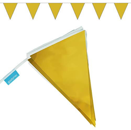 Goodymax® Wimpelkette 10 m Gold glänzend metallic - viele weitere Farben & Farbkombinationen zur Auswahl