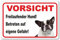 AdriLeo Schild - Vorsicht schwarz-weiße Französische Bulldogge - Freilaufender Hund - (20x30cm) / Achtung Wachhund robust langlebig UV-beständig wetterfestes Warnschild