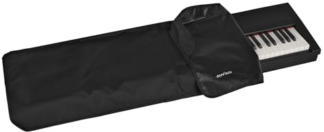 GEWA Keyboardabdeckung Economy, Keyboard Cover (hochwertiger Staubschutz für Keyboards, praktische Gurteinfassung, aus robustem Nylon, Maße: 108 x 45 x 6 cm), Schwarz