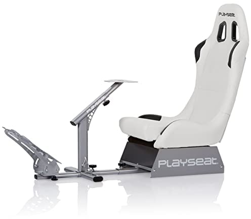 Playseat Evolution Sim Racing Cockpit | Komfortabler Gaming Rennsitz für PC & Konsole | Unterstützt Direct Drive | Mit allen gängigen Lenkrädern und Pedalen kompatibel | Weiss edition