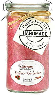 Candle Factory Duftkerze, 15 x 7 x 15 cm, erdbeer rhabarber