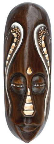 Wogeka Schöne 30 cm Cobra Holz Wand Maske Deko Handarbeit Schnitzerei Kobra Afrika Art Maske11