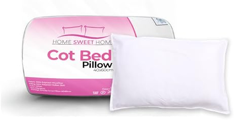 Home Sweet Home UK Anti-Allergy Toddler Cot Pillow – Soft, Hypoallergenic Pillows for Babies & Toddlers – Lightweight, Breathable Toddler Pillow for Cot Bed (40cm x 60cm)