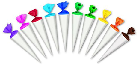 Bastelschultüten 10er Pack - Weiß - 35cm rund - Schultütenaktion