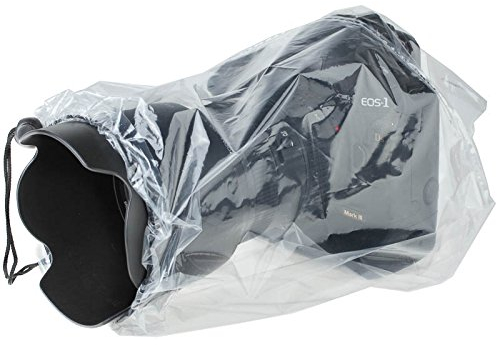 JJC RI-S Einweg-Regenschutzhülle (Regenschutz, Regenhülle) - z.B. für spiegellose Systemkameras (DSLM-Kameras) - 2 STK. - transparent