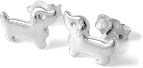 Sterlingsilber Dachshund Ohrstecker