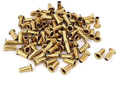 sourcing map 100Stk 4mm x 10 mm Messing vernickelt hohlen Nieten Ösen Goldenton de