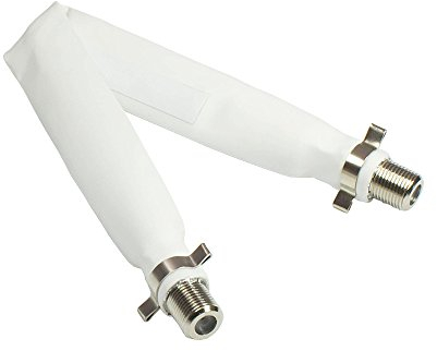 Good Connections® - Passacavo per porta/finestra SAT – Attacco F su presa F – Lunghezza totale con spina 20 cm, lunghezza flessibile 15 cm, colore: Bianco