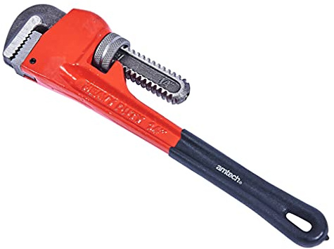 Amtech – Pipe Wrench, Adjustable Jaw, Heavy Duty Steel Body, Ideal for Plumbing and Industrial Use