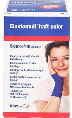 Elastomull haft 4mx8cm color blau, 1 St. Binde