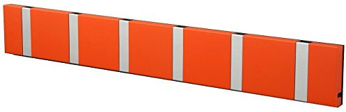Knax Garderobe Waagerecht Hot Orange 6 Haken, Grau