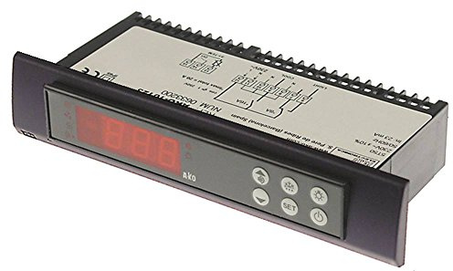 AKO AKO-10123 - Regulador electrónico (230 V CA, para NTC -50 hasta +99 °C, dimensiones 30 x 149 mm, indicador de 3 dígitos, fijación NTC)