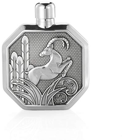 Royal Selangor Hand Finished Savannah Collection Pewter Gazelle Hip Flask SM