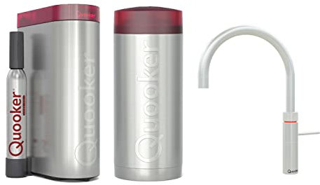 Fusion Round Quooker Reservoirs Combi und Cube Sofort-Kochend-Wasserhahn (Voll-Edelstahl)