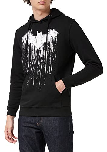 DC Comics Men's Batman Paint Hoodie, Black (Black Blk), M UK