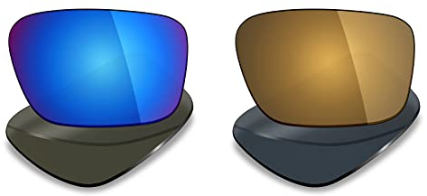 Mryok polarisierte Ersatzgläser für Oakley SI Ballistic Det Cord Sonnenbrillen, 2 Paar, Ice Blue & Bronze Gold, Einheitsgröße