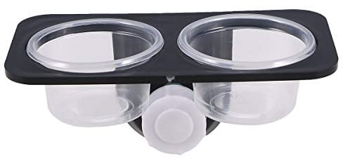 POPETPOP Reptile Feeder Saugnapf Plastik Wasser- und Futternapf für Reptilien Lizard Turtle Gecko Food Wasserfütterung (Schwarz)