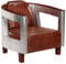 vidaXL Sessel Fernsehsessel Relaxsessel Loungesessel Clubsessel Cocktailsessel Ledersessel Armlehen Stuhl Sofa Couch Wohnzimmer Braun Echtleder Alu