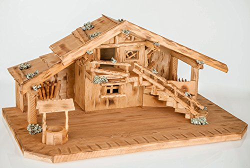 Deko Shop Weihnachtskrippe W09 aus Holz Krippe Weihnachtskrippen Stall Krippen