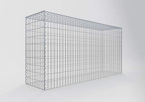 GABIONA Anbau-Gabione Typ3 eckig, Maschenweite 5 x 10 cm, Tiefe 50 cm, Gabione 200 x 100 x 50 cm (L x H x T), C-Ring
