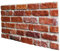 Panneau brique reconstruit en polystyrène résiné, dimensions 100 cm x 50 cm, épaisseur 2 cm, isolants thermiques pour intérieur et extérieur, modèle focolaire