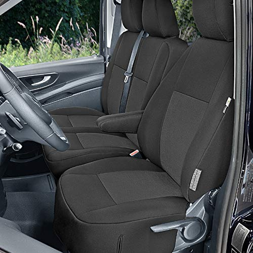 pitshop24de Frontsitzbezüge, Sitzschoner, Fahrersitzbezug, Beifahrer-Doppelbankbezug kompatibel mit Mercedes Vito III ab 2014 W447