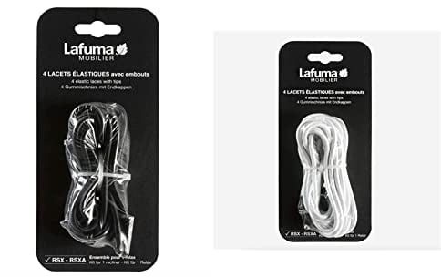 Lafuma Gummischnur-Set mit Endkappen für RSX/RSXA, 4 Schnüre, schwarz & Gummischnur-Set mit Endkappen für RSX/RSXA, 4 Schnüre, weiß