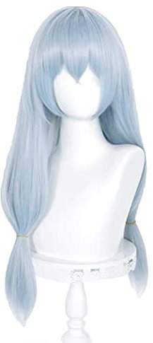 GZIRUE Blaue Lange Gerade Perücke Haar für Mahito Cosplay Halloween Party Anime JJK Kaisen Wig Kostüm