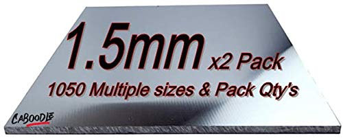 Aluminium Sheet Plate 1.5mm 1050 grade - Multiple Size's & Pack Qty's - 200mm x 200mm x 1.5mm-2Pk