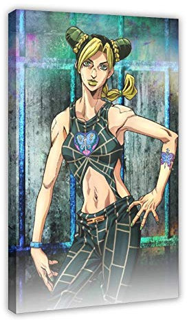Anime JoJo's Bizarre Adventure Stone Ocean Jolyne Cujoh 11 Leinwand-Poster, Wandkunst, Deko, Gemälde für Wohnzimmer, Schlafzimmer, Dekoration, 30 x 45 cm, Rahmen: