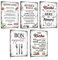 5er Set Retro Blechschild Küche mit Spruch - KAFFEE UNSER - KÜCHEN REGELN - BON APPETIT - Vintage Metallschild Wand-schild Küchen-deko als Geschenk und Dekoration 20x30cm