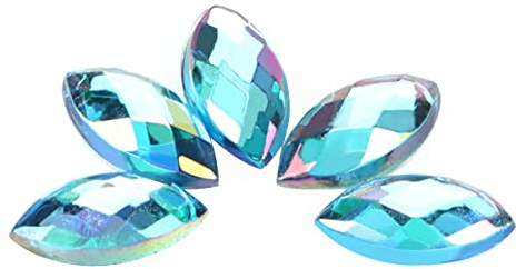 1000 Stück Strasssteine zum Aufkleben, 3 x 6mm AB Klar Flatback Acrylharz Wassertropfen Glitzersteine Deko Kristall Strass für DIY Handwerk Kleidung Tasche Schuhe Dekoration, Blau